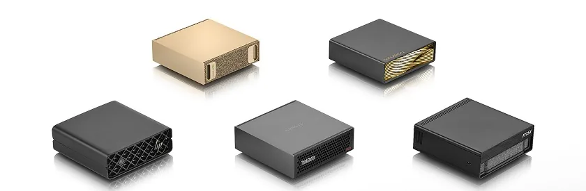 NVIDIA DGX Spark Founders Edition with partner GB10 desk-side AI computers, including HP, Lenovo and MSI units